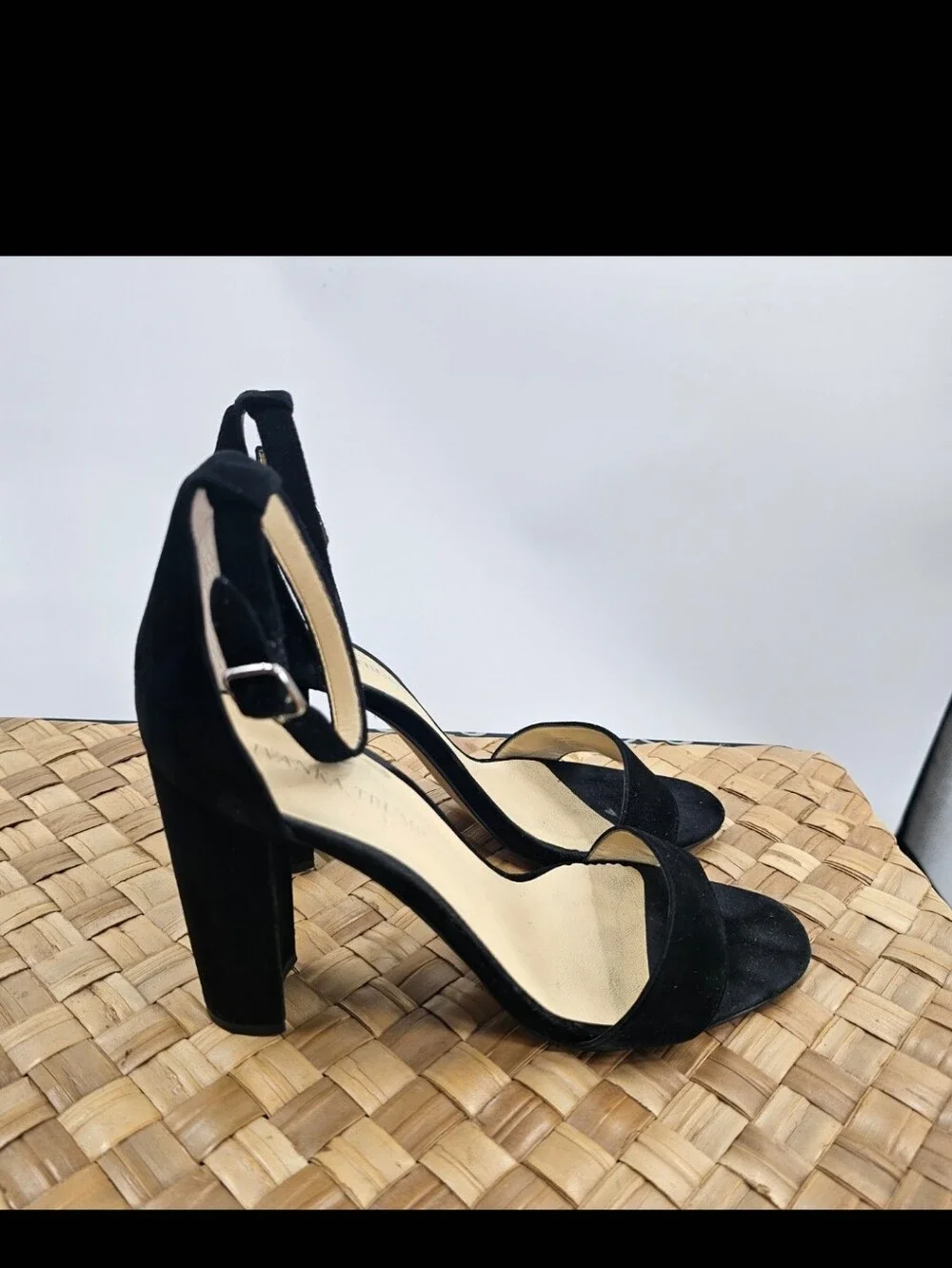Ivanka Trump Emalyn Black Heel Ankle-Strap Dress Sandal Size 9.5